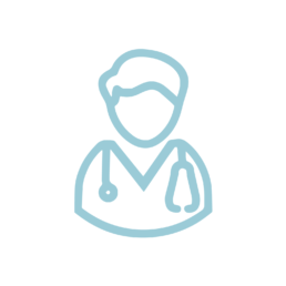 a graphic icon of a doctor or nurse